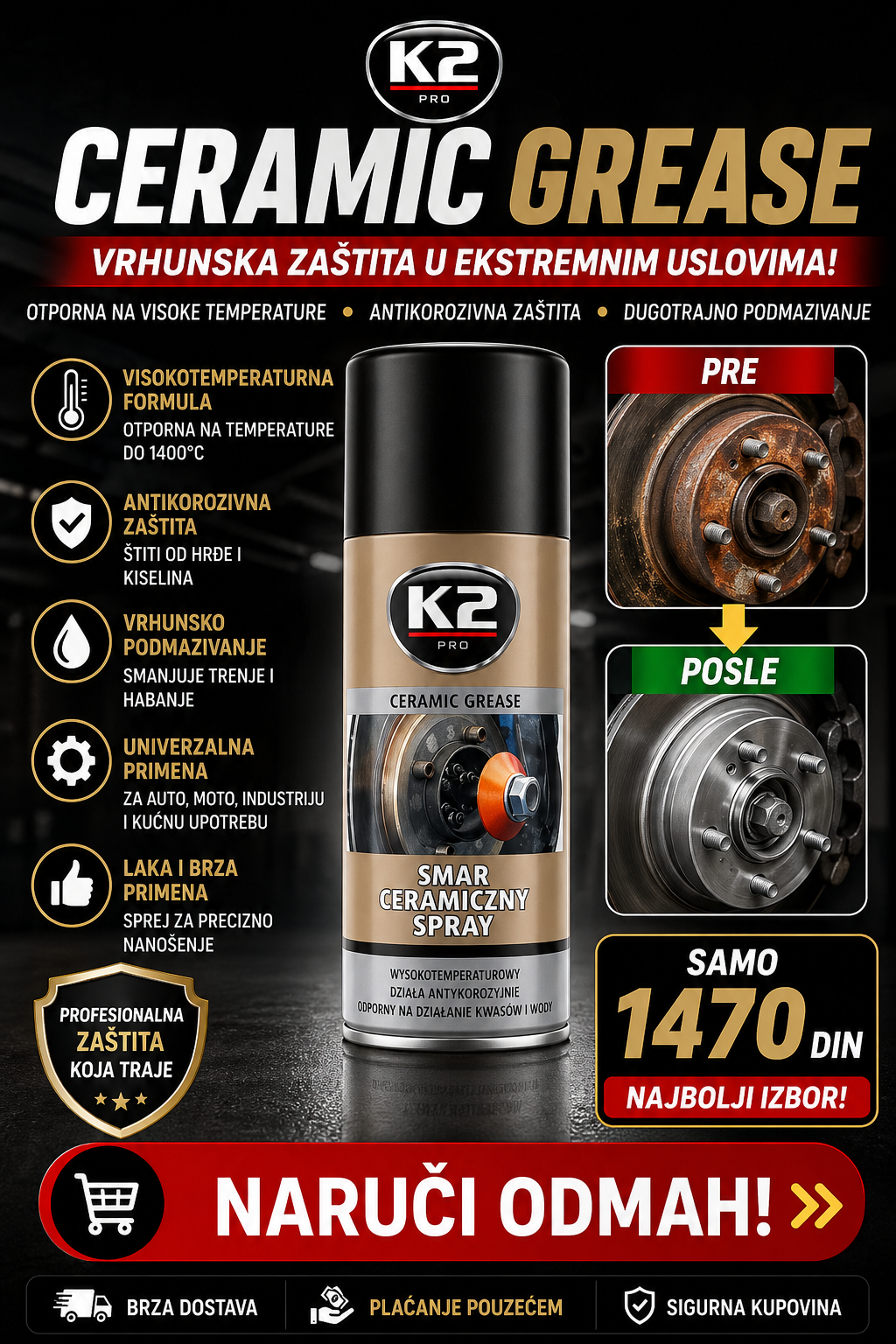 K2 Ceramic Grease - Sredstvo za podmazivanje keramička mast