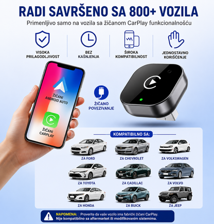 Bežični CarPlay / Android Auto Adapter – Plug & Play