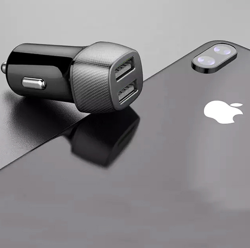 USB2 punjač 2,4A karbon