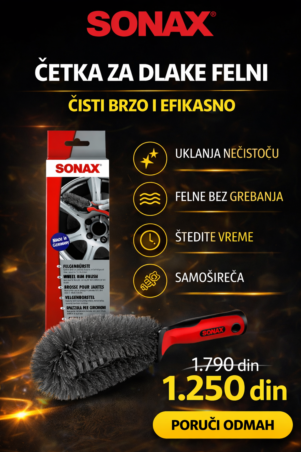 SONAX Četkica za felne — Wheel Rim Brush