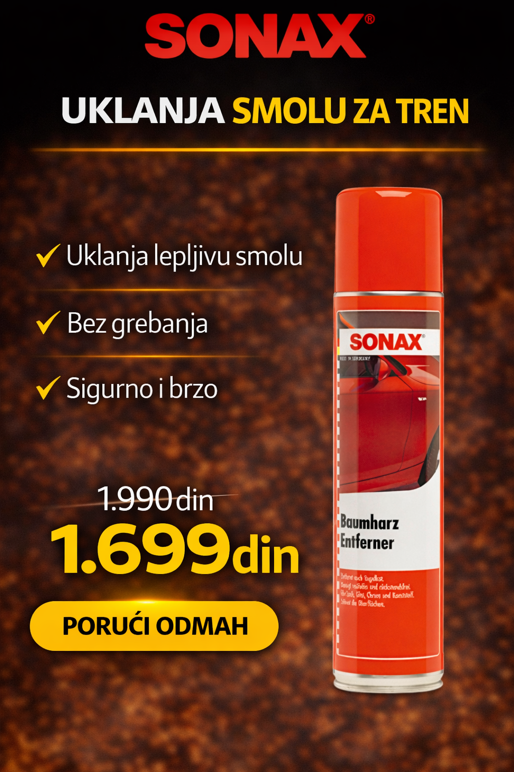 SONAX Odstranjivač smole od drveća (Baumharz Entferner)
