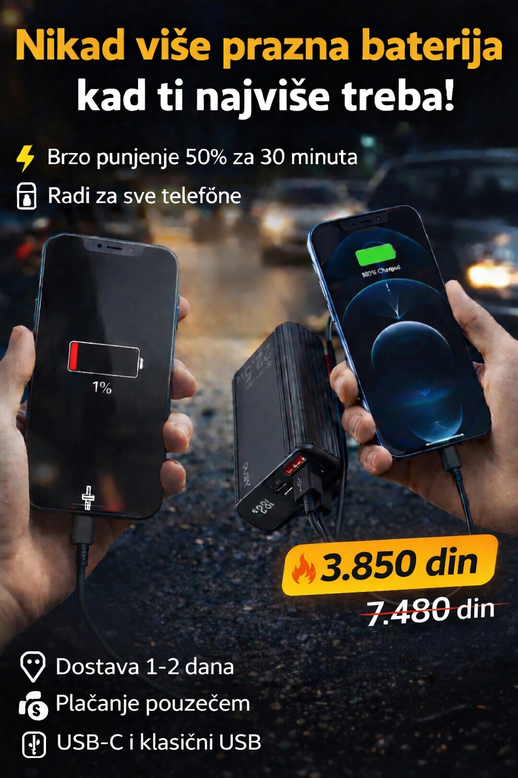 Prenosivi punjač PD 10000 mAh