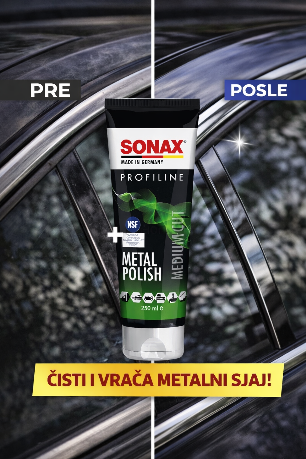 Sonax Profiline Metal Polish Medium Cut 250ml