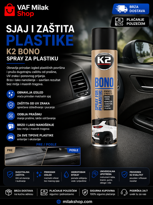K2 Bono - Sprej višenamenski za spoljnu plastiku