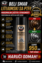 K2 - Sprej višenamenski bela litov mast + PTFE