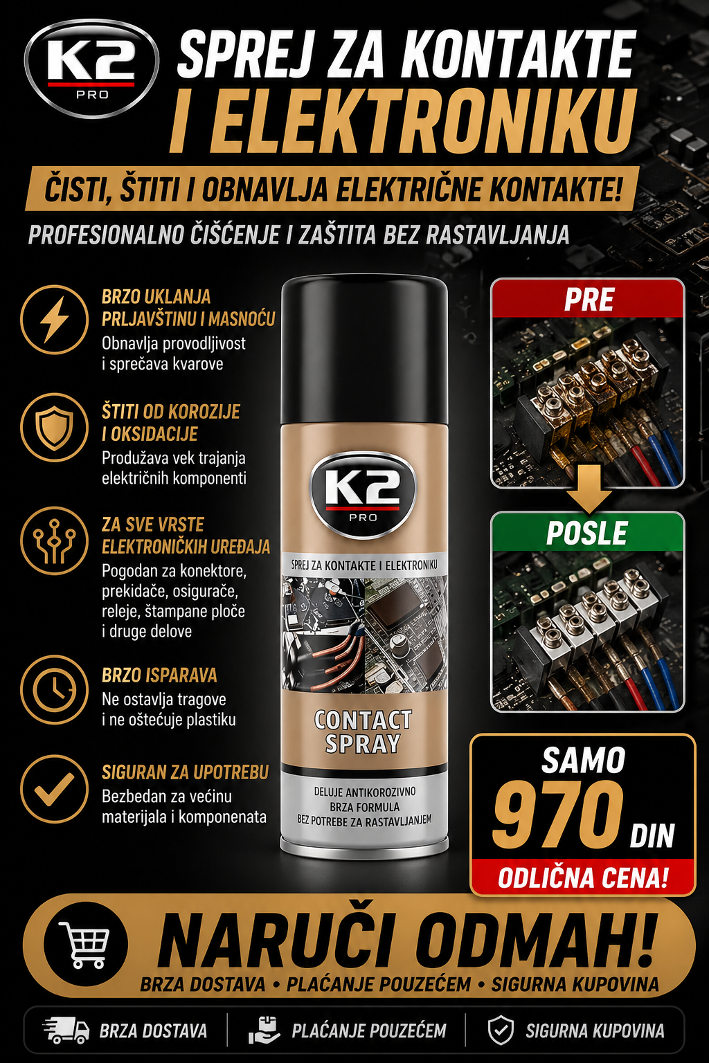 K2 Contact Spray - Kontakt sprej