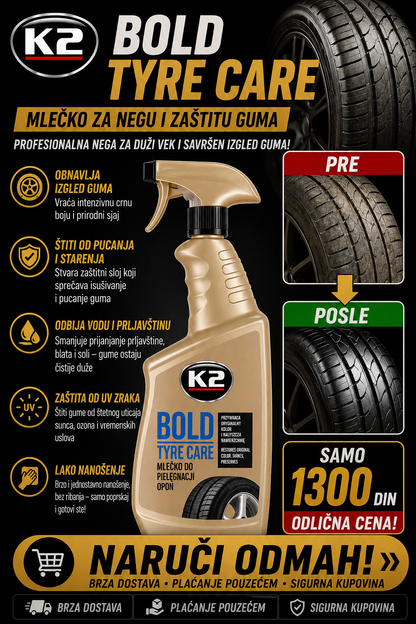 K2 Bold - Sprej za gume sjaj 700ml