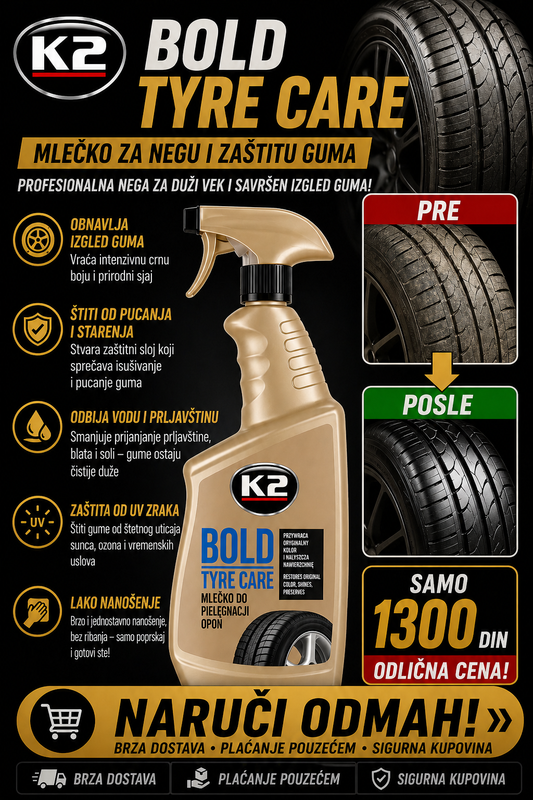 K2 Bold - Sprej za gume sjaj 700ml