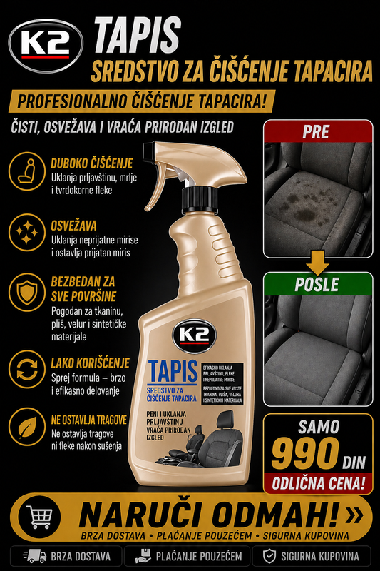 K2 Tapis - Sprej za čišćenje tapacirunga