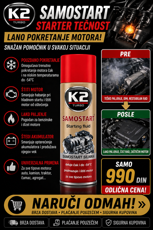 K2 Samostart - Sprej za start motora