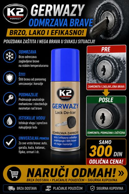 K2 Gerwazy - Sprej odmrzivač za brave