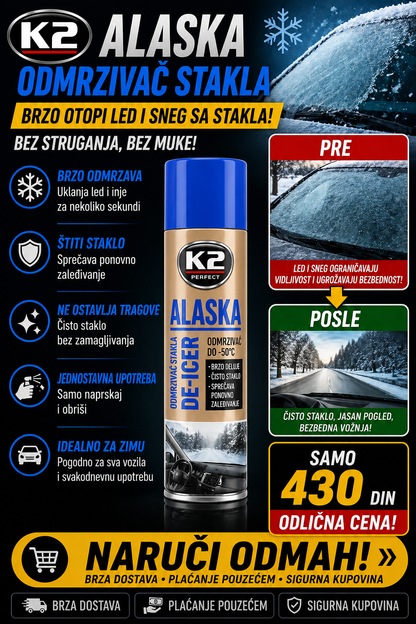 K2 Alaska - Sprej odmrzivač vetrobranskog stakla