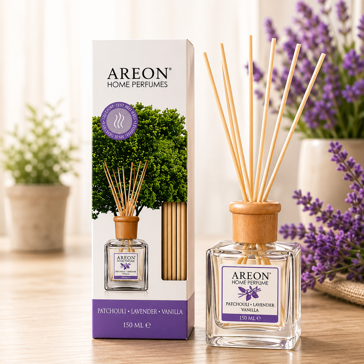 Areon Home Perfumes – Patchouli Lavender Vanilla Reed Diffuser 150ml
