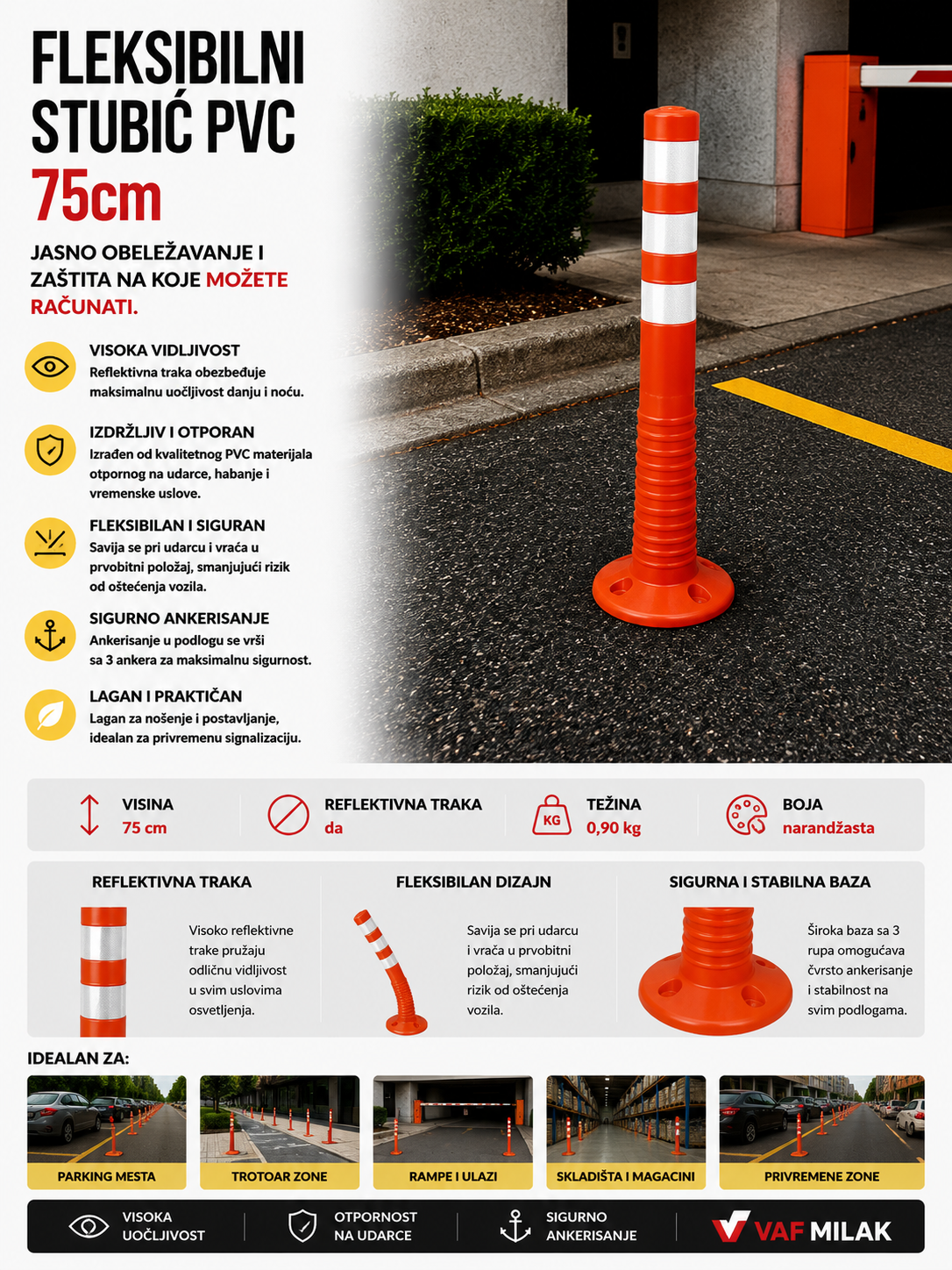 Fleksibilni Stubić PVC 75cm