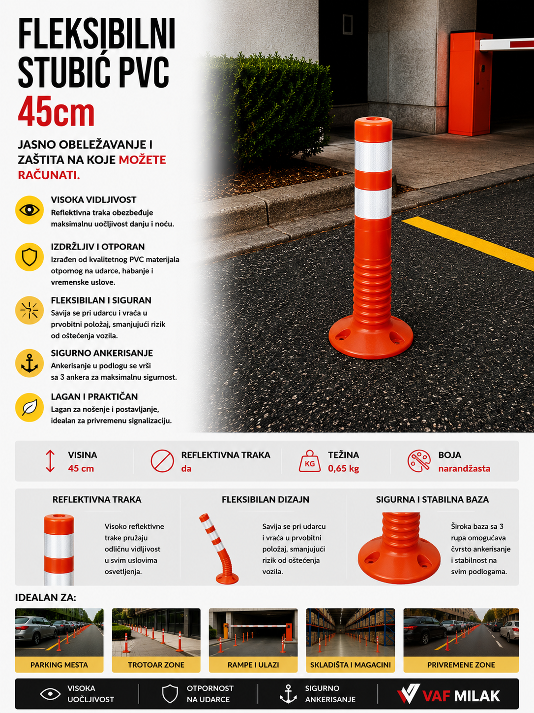 Fleksibilni Stubić PVC 45cm