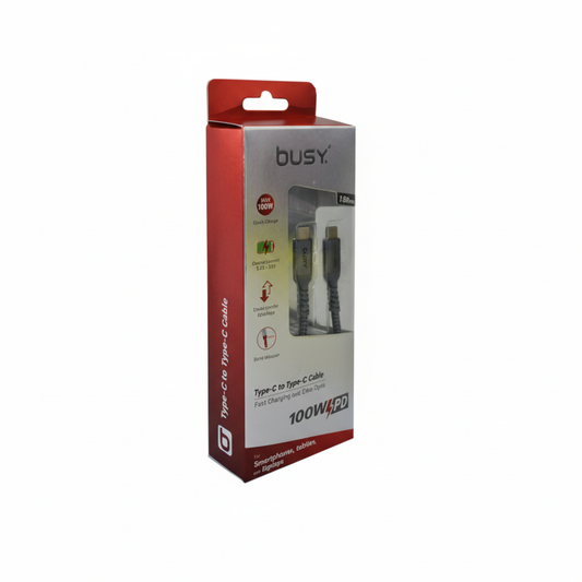 Kabl Tip C 1.8m pleteni 100W PD Busy